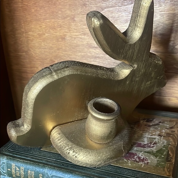 Gold Wooden Rabbit Decor /candle holder - Picture 2 of 2